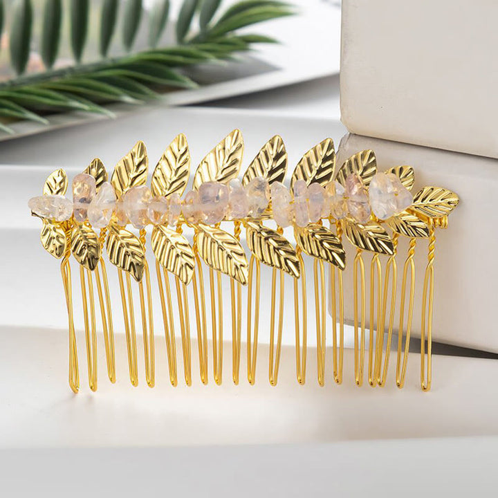 Peinetas para el cabello con piedras preciosas de cristal natural de Olivenorma