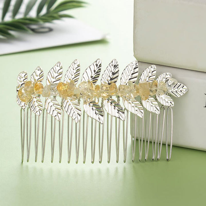 Peinetas para el cabello con piedras preciosas de cristal natural de Olivenorma
