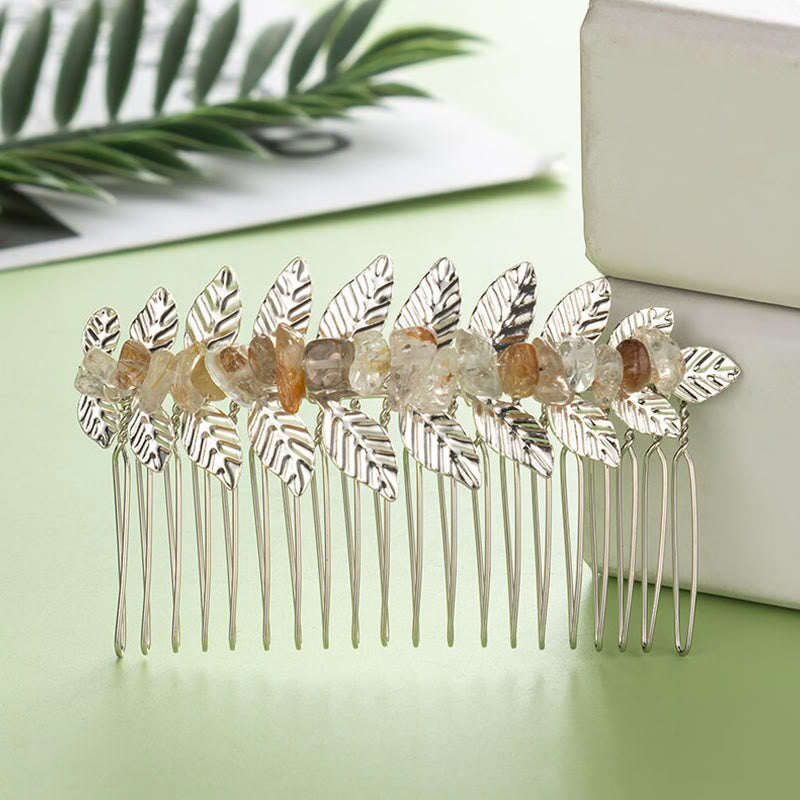 Peinetas para el cabello con piedras preciosas de cristal natural de Olivenorma