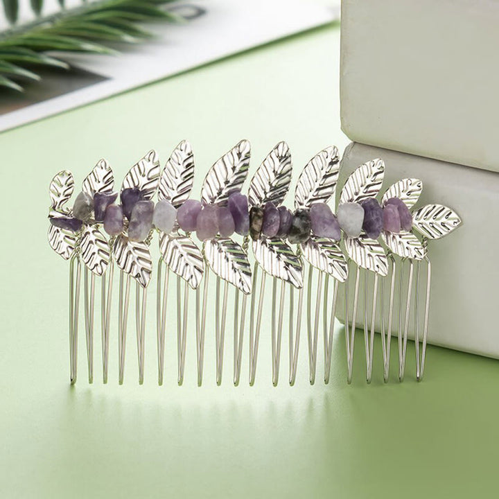 Peinetas para el cabello con piedras preciosas de cristal natural de Olivenorma