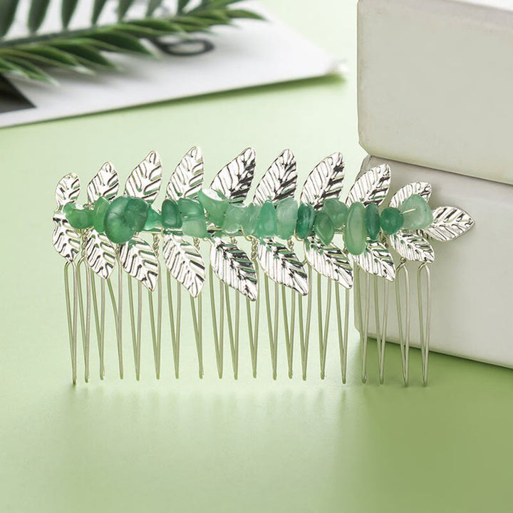 Peinetas para el cabello con piedras preciosas de cristal natural de Olivenorma