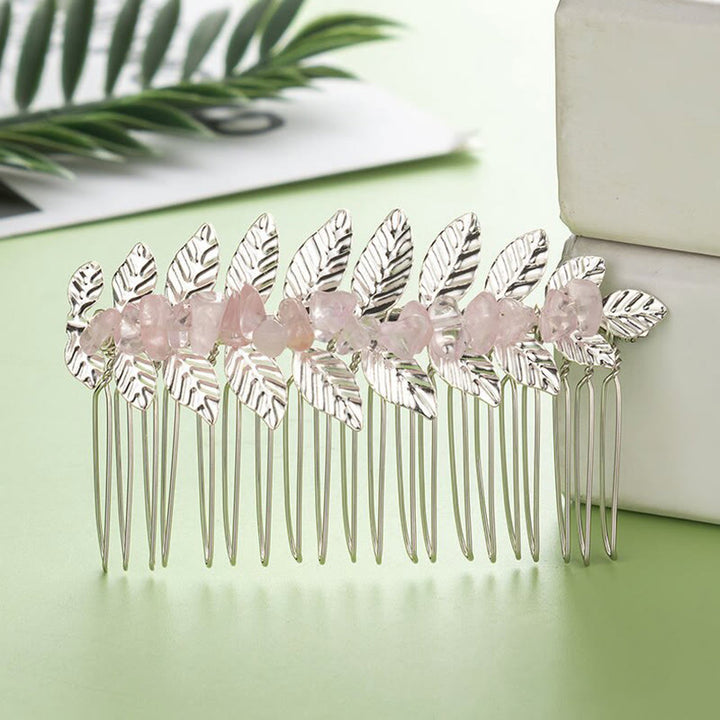 Peinetas para el cabello con piedras preciosas de cristal natural de Olivenorma