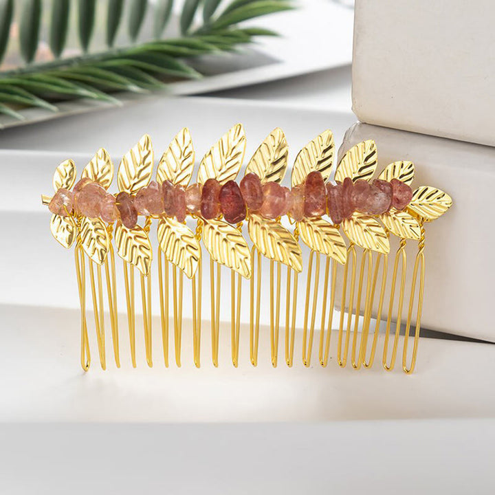 Peinetas para el cabello con piedras preciosas de cristal natural de Olivenorma