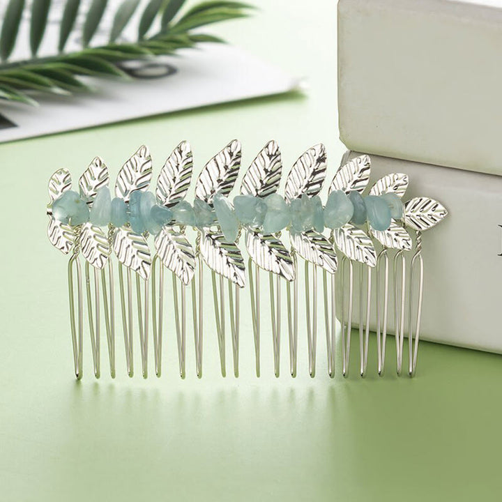 Peinetas para el cabello con piedras preciosas de cristal natural de Olivenorma
