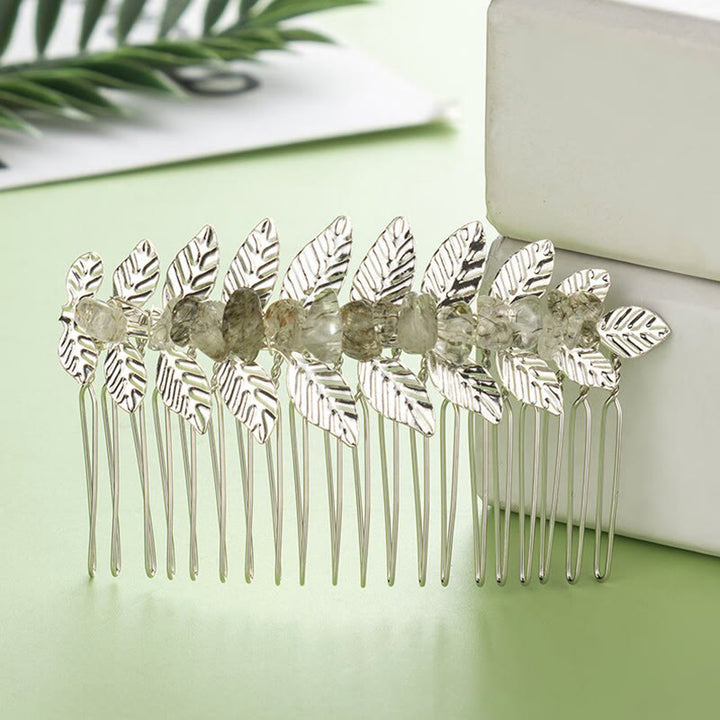 Peinetas para el cabello con piedras preciosas de cristal natural de Olivenorma