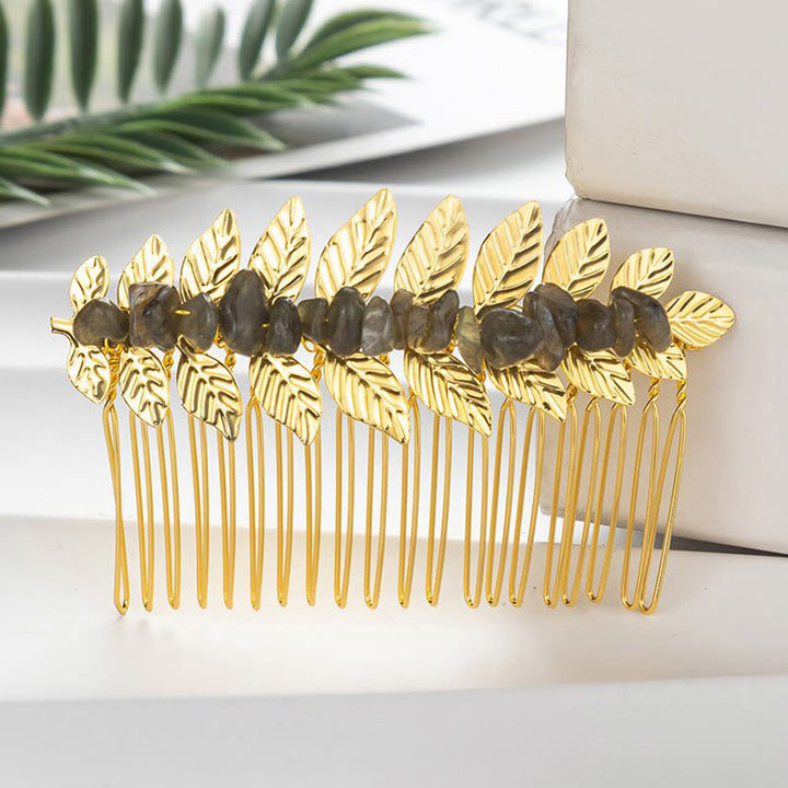 Peinetas para el cabello con piedras preciosas de cristal natural de Olivenorma