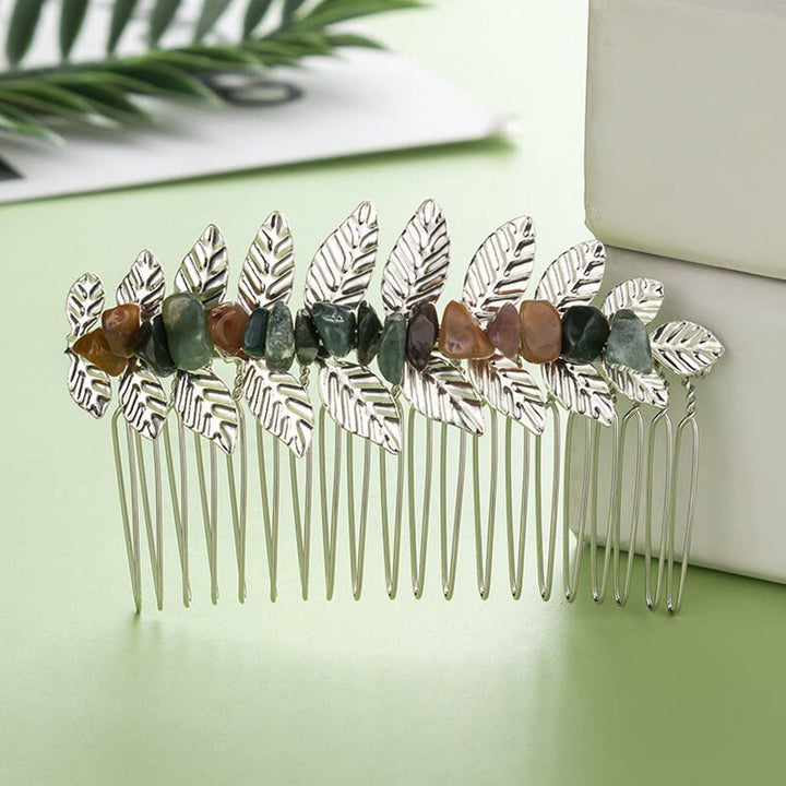 Peinetas para el cabello con piedras preciosas de cristal natural de Olivenorma