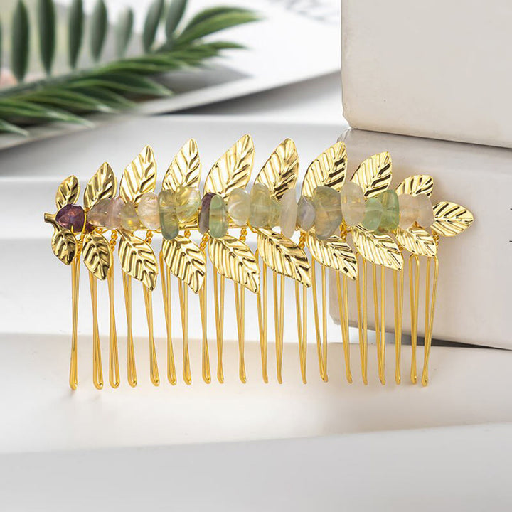 Peinetas para el cabello con piedras preciosas de cristal natural de Olivenorma