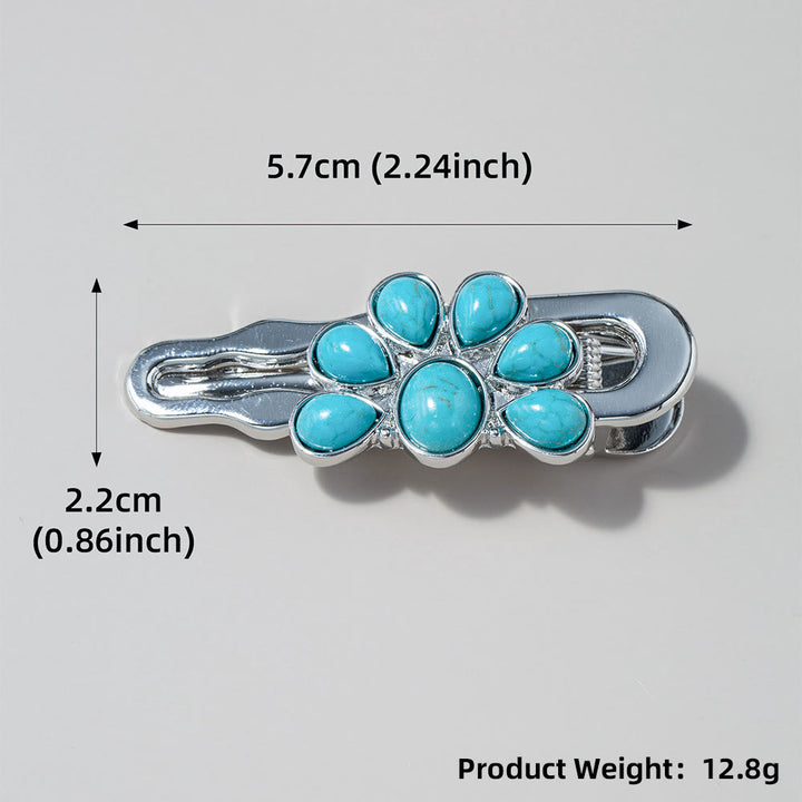 Pinzas para el pelo de metal turquesa de Olivenorma , 3 piezas