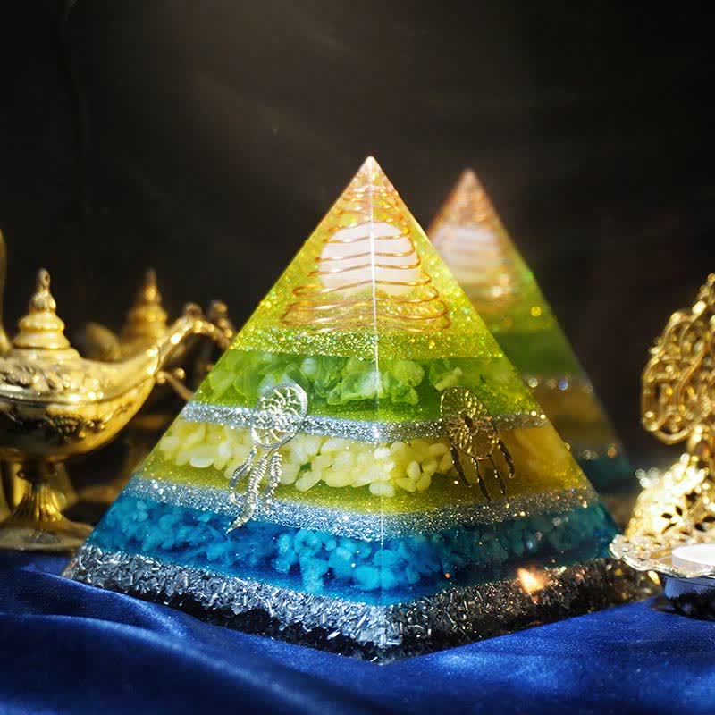 Pirámide de orgón de piedra natural "Sueños curativos" de Olivenorma