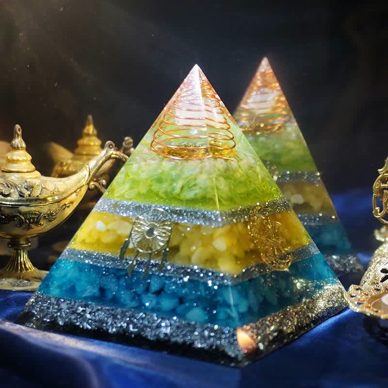 Pirámide de orgón de piedra natural "Sueños curativos" de Olivenorma