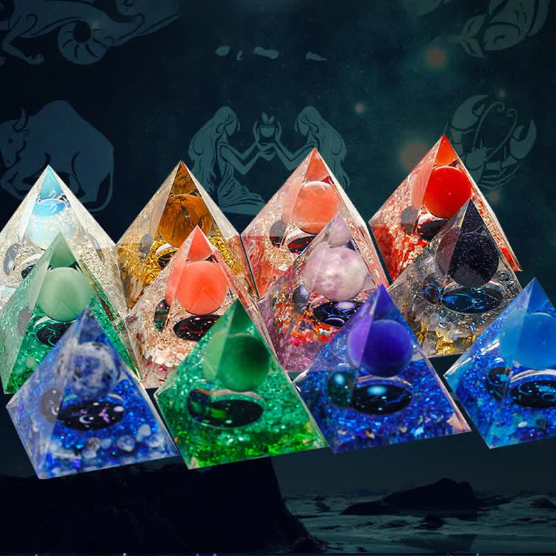 Pirámide de orgón de constelación de piedra natural de 6 cm de Olivenorma