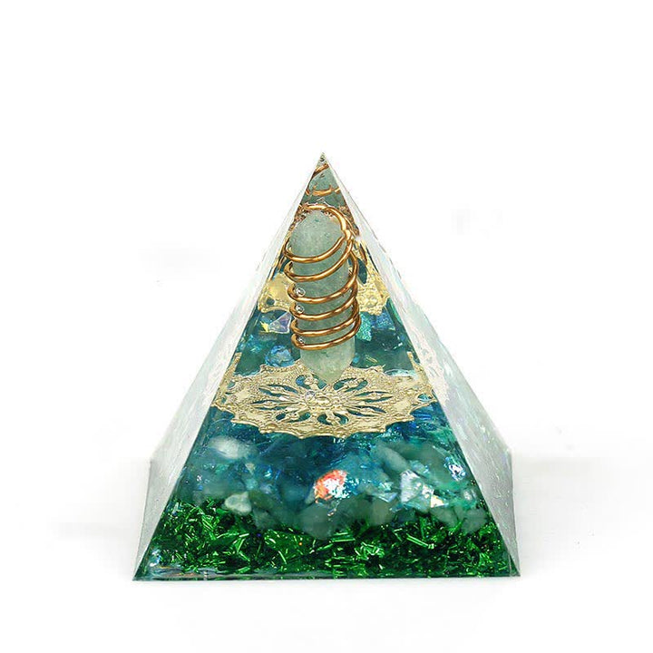 Pirámide de orgón con prisma hexagonal de cristal natural de 6 cm de Olivenorma