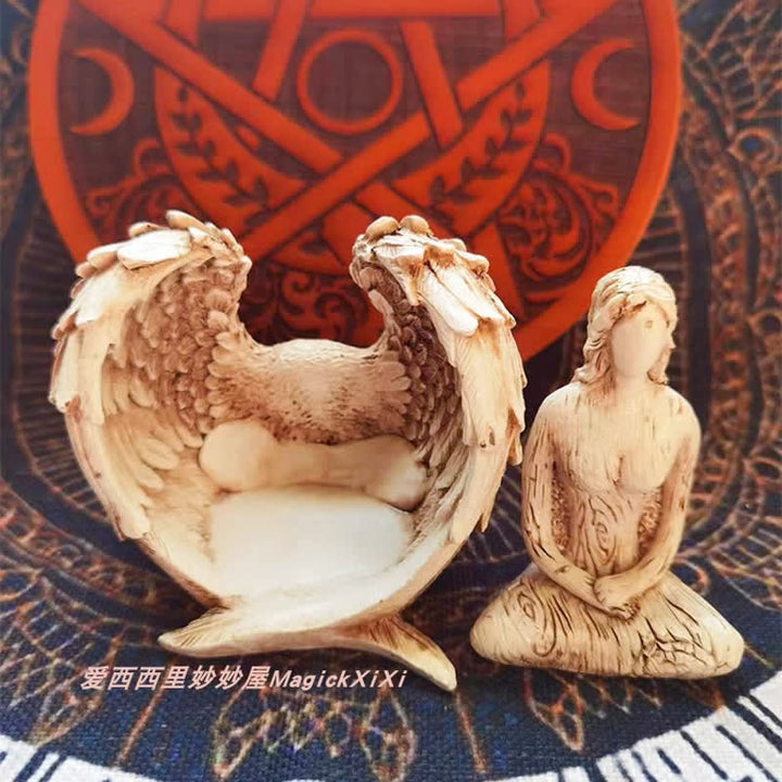 Adornos de alas de ángel de resina de Olivenorma , decoración pagana