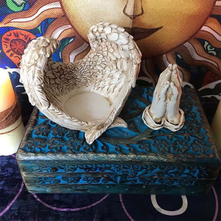 Adornos de alas de ángel de resina de Olivenorma , decoración pagana