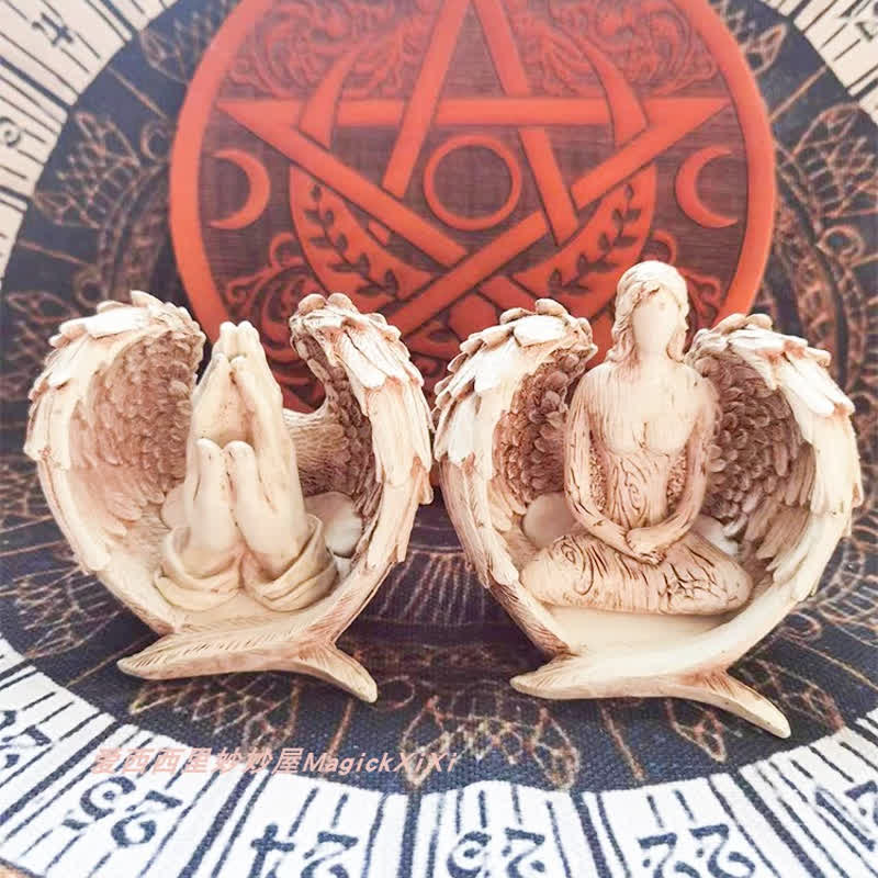 Adornos de alas de ángel de resina de Olivenorma , decoración pagana