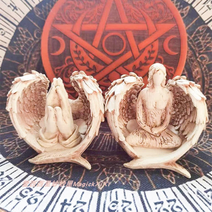 Adornos de alas de ángel de resina de Olivenorma , decoración pagana