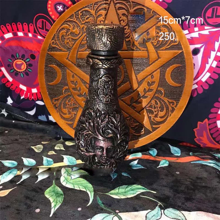 Adorno de botella de resina con forma de mariposa y diosa lunar de Olivenorma, decoración Wicca