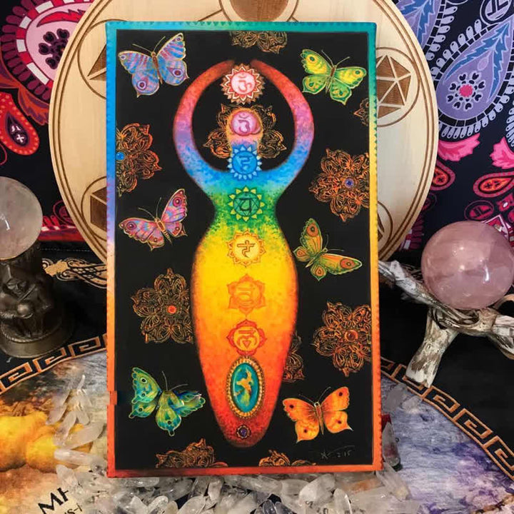 Adornos de madera con retrato de la diosa yoga Olivenorma, decoración pagana