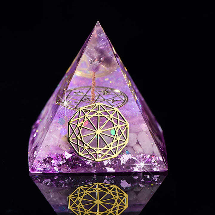 Pirámide de orgón de piedra natural con forma de árbol de la vida de 6 cm de Olivenorma
