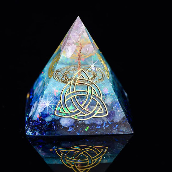 Pirámide de orgón de piedra natural con forma de árbol de la vida de 6 cm de Olivenorma