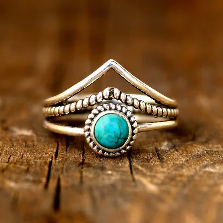 Anillo de turquesa hueco de moda Olivenorma
