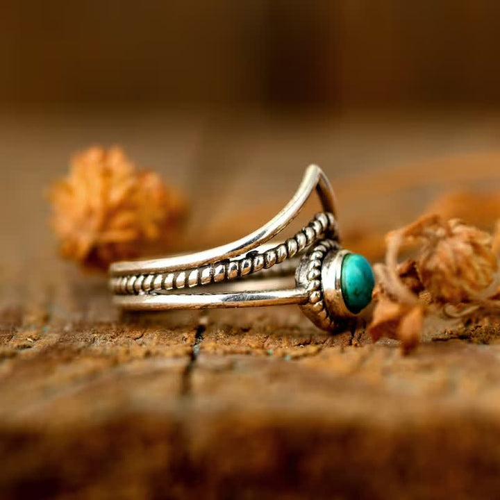 Anillo de turquesa hueco de moda Olivenorma