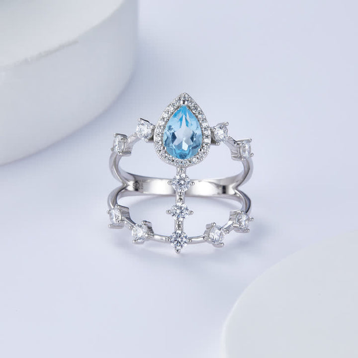 Anillo de topacio natural en plata 925 de Olivenorma