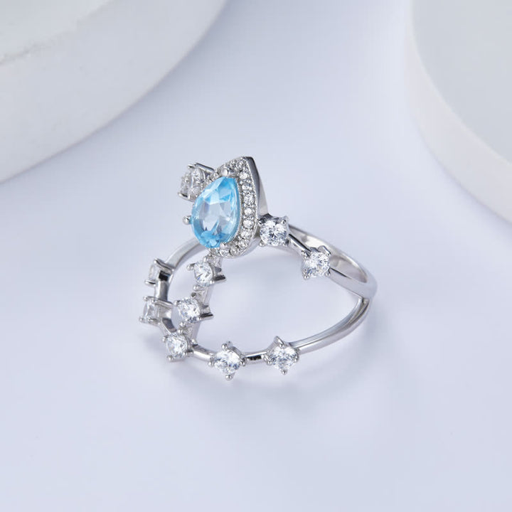 Anillo de topacio natural en plata 925 de Olivenorma