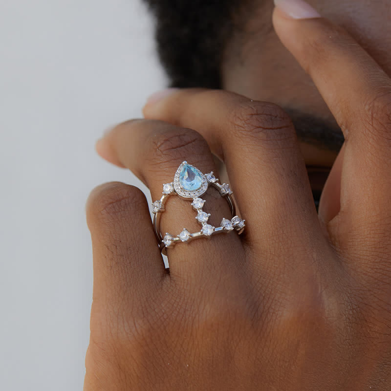 Anillo de topacio natural en plata 925 de Olivenorma