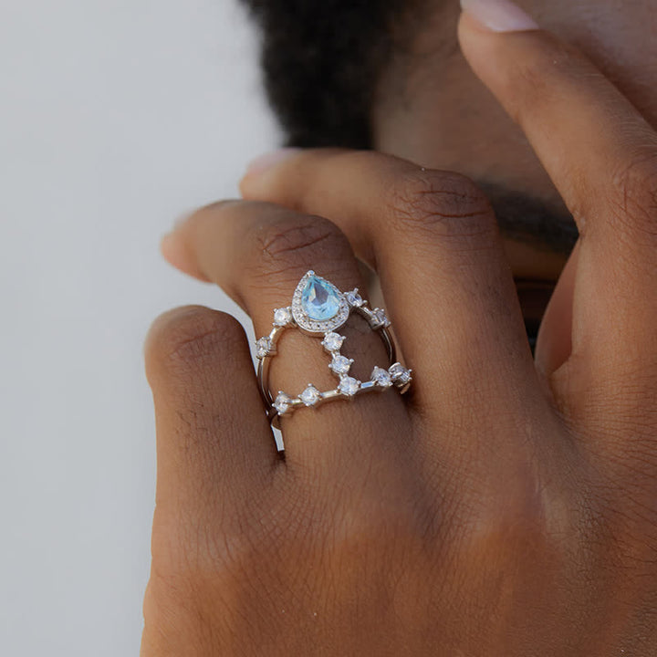 Anillo de topacio natural en plata 925 de Olivenorma