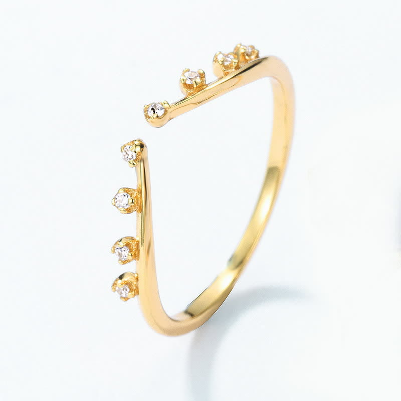 Juego de anillos de doble capa con lapislázuli y circonita blanca de Olivenorma