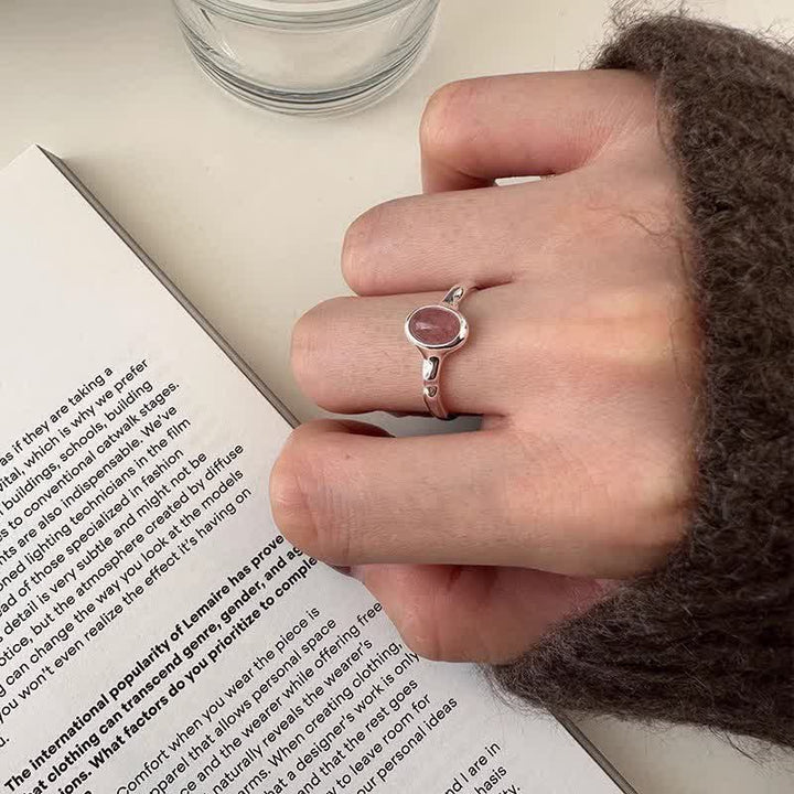 Anillo ajustable de cuarzo fresa ovalado de Olivenorma