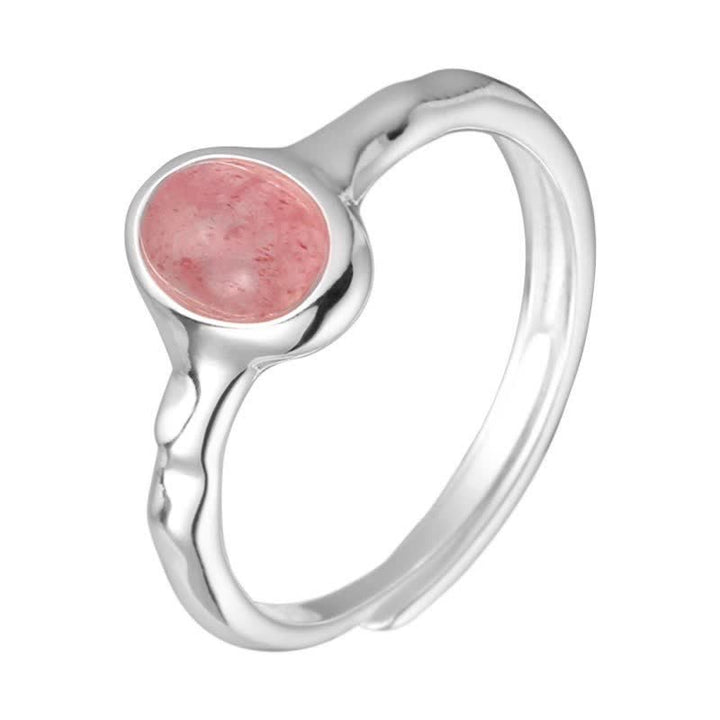 Anillo ajustable de cuarzo fresa ovalado de Olivenorma