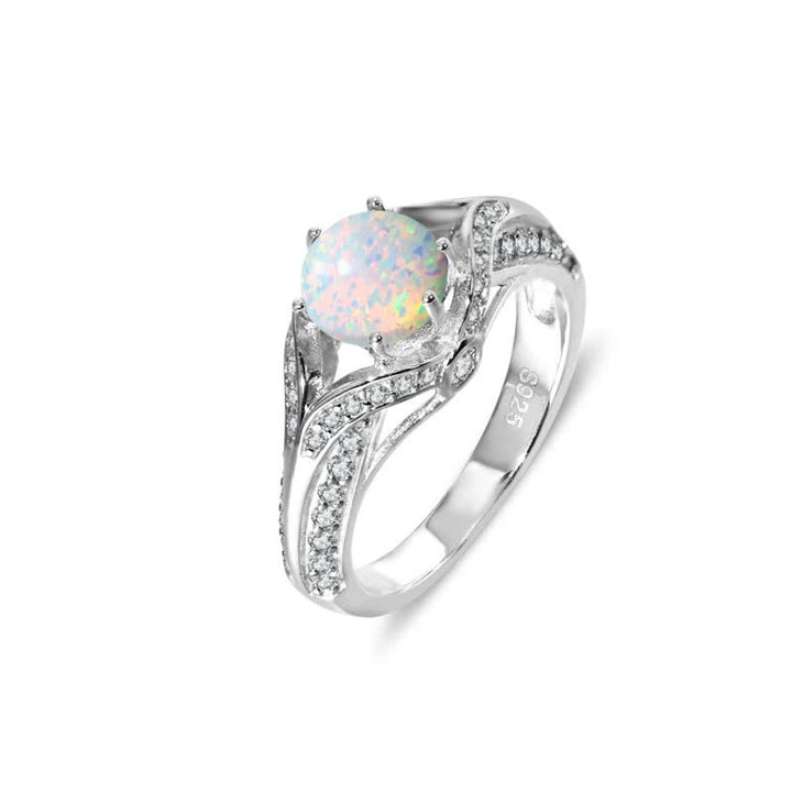 Anillo de lujo con luz de ópalo natural de Olivenorma