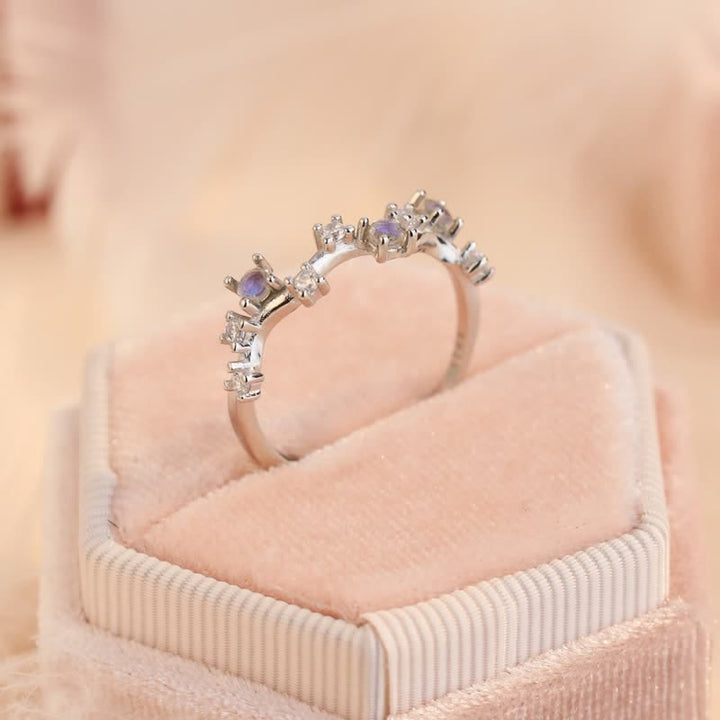 Anillo de síntesis planetaria de piedra lunar natural Olivenorma
