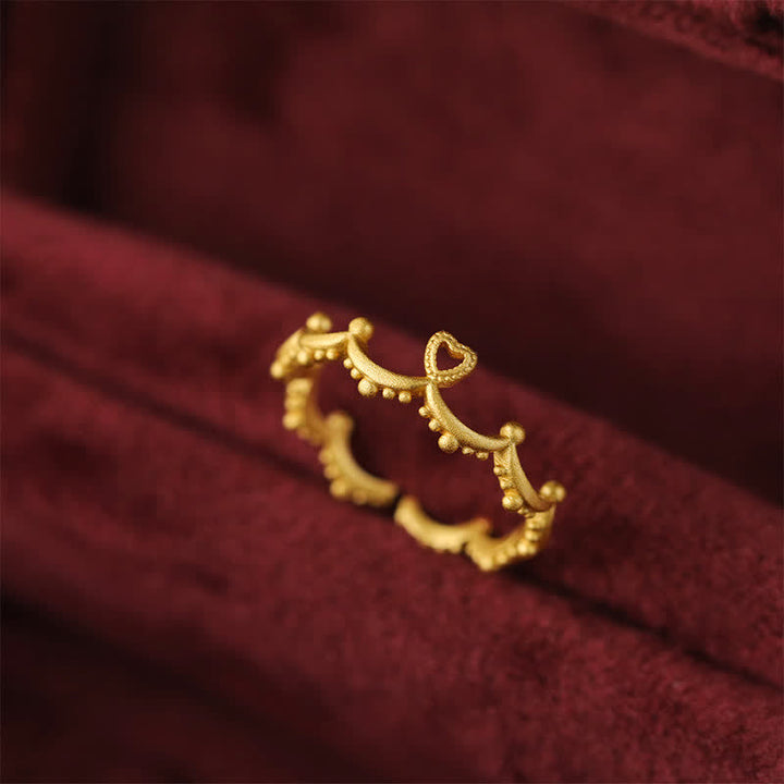 Anillo de doble capa con corona ondulada de ópalo natural de Olivenorma