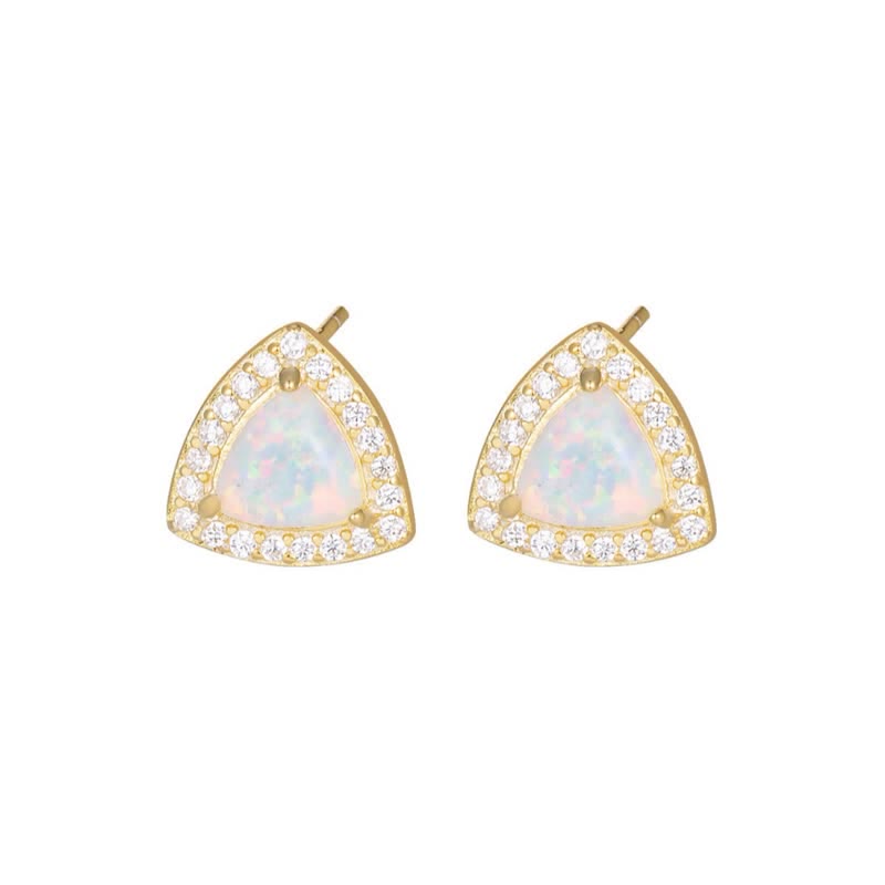 Pendientes de ópalo en forma de triángulo de plata 925 de Olivenorma