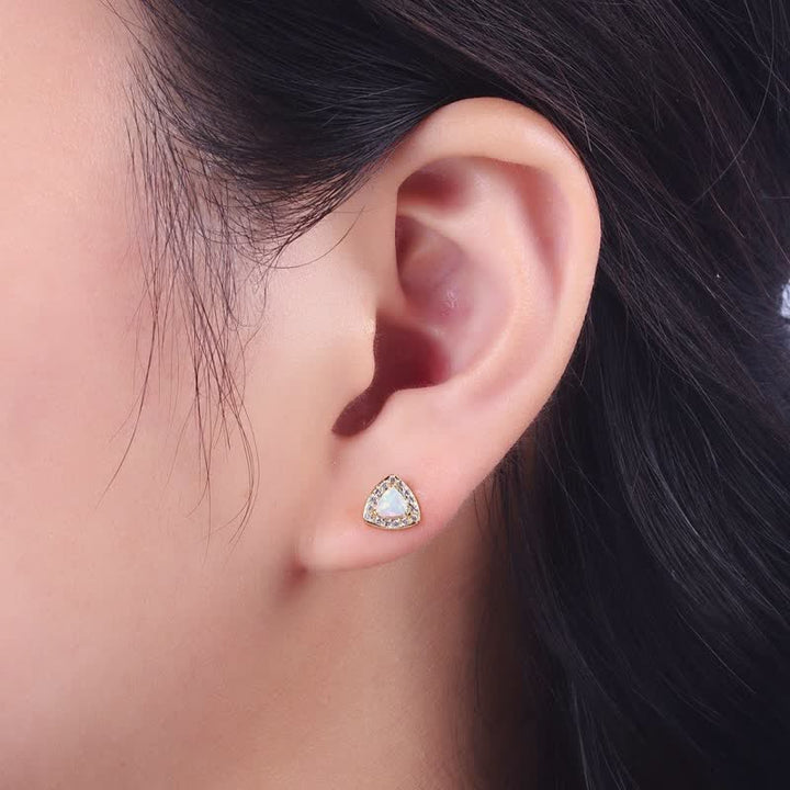 Pendientes de ópalo en forma de triángulo de plata 925 de Olivenorma