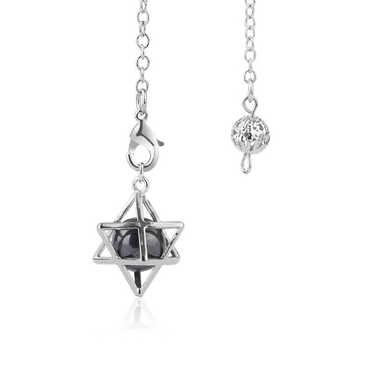 Péndulo de piedra preciosa natural Merkaba hueco de Olivenorma 