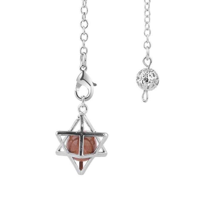 Péndulo de piedra preciosa natural Merkaba hueco de Olivenorma 