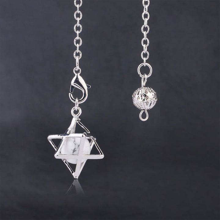 Péndulo de piedra preciosa natural Merkaba hueco de Olivenorma 