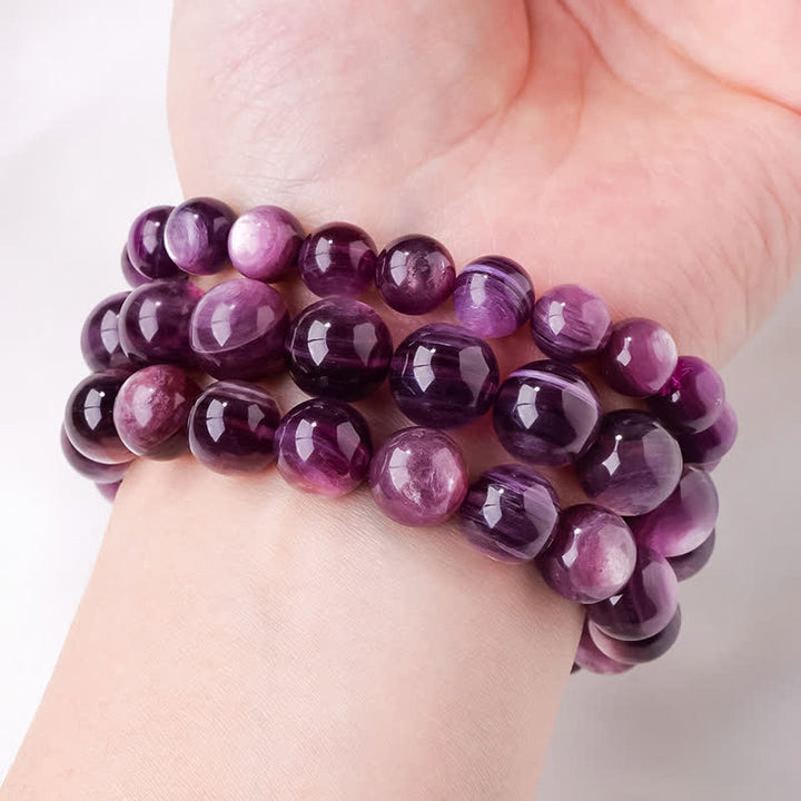 Pulsera de cuentas de amatista natural de 9/12 mm de Olivenorma 