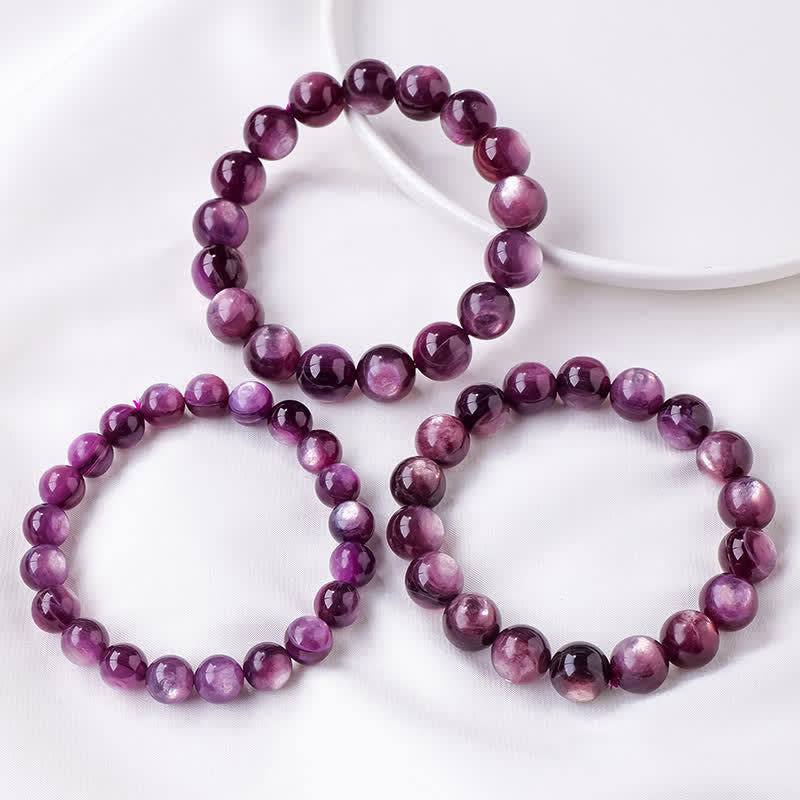 Pulsera de cuentas de amatista natural de 9/12 mm de Olivenorma 