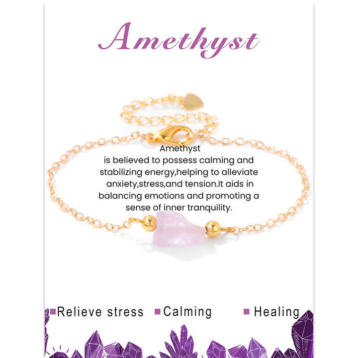 Pulsera con colgante de tarjeta de piedra áspera irregular natural de Olivenorma 
