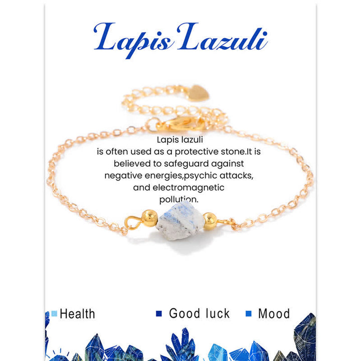 Pulsera con colgante de tarjeta de piedra áspera irregular natural de Olivenorma 