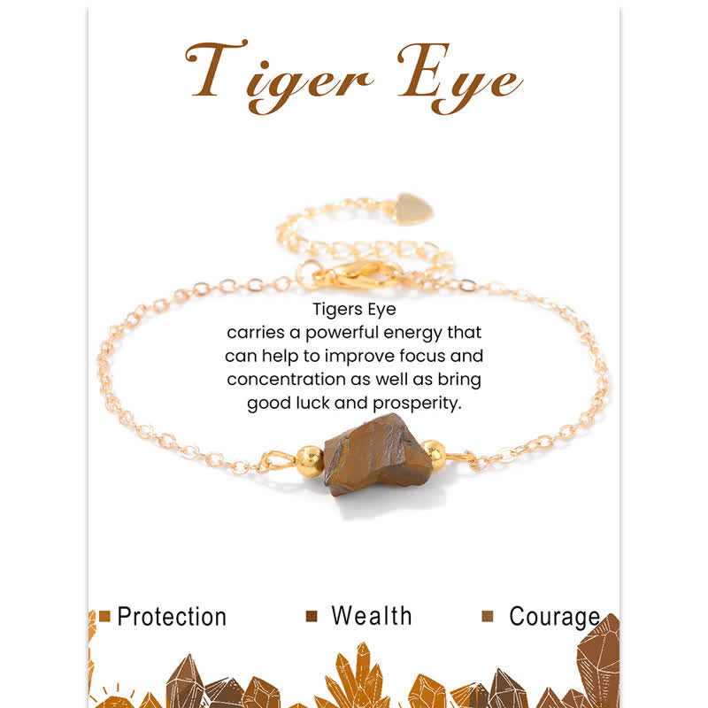Pulsera con colgante de tarjeta de piedra áspera irregular natural de Olivenorma 