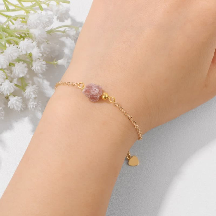Pulsera con colgante de tarjeta de piedra áspera irregular natural de Olivenorma 