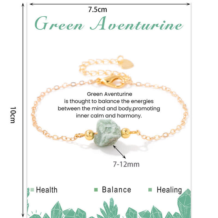 Pulsera con colgante de tarjeta de piedra áspera irregular natural de Olivenorma 