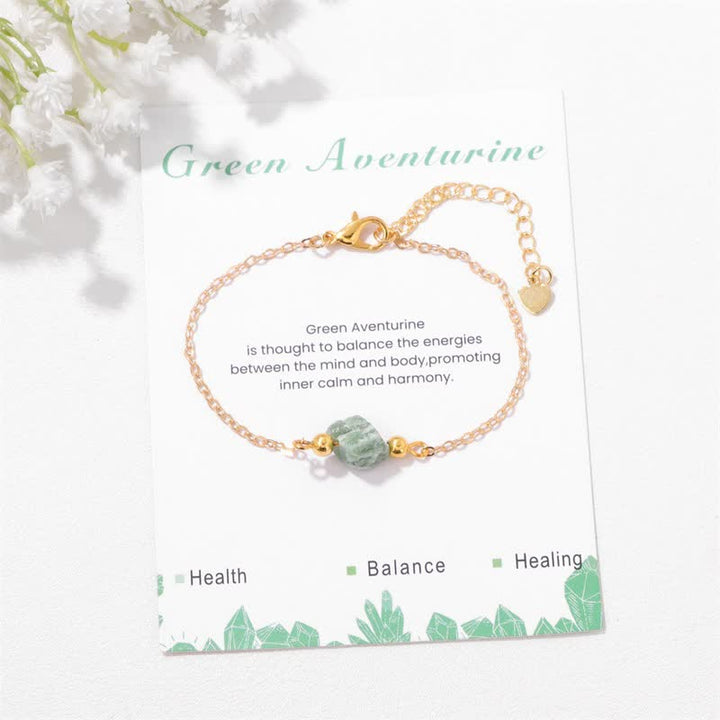 Pulsera con colgante de tarjeta de piedra áspera irregular natural de Olivenorma 